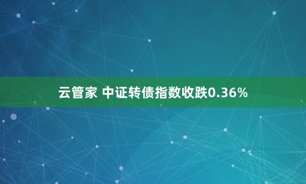 云管家 中证转债指数收跌0.36%